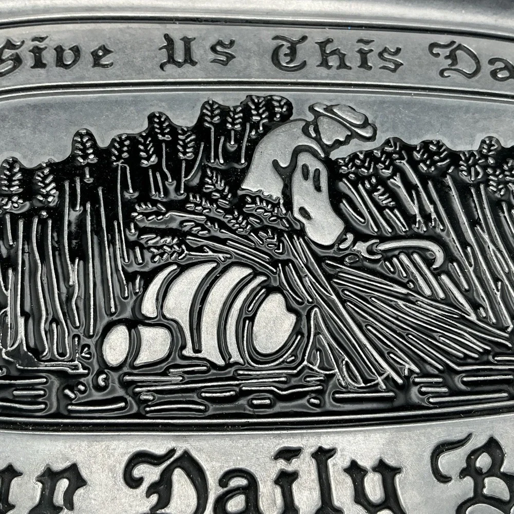 Vintage‎ Wilton Armetale Pewter Bread Tray Give Us This Day Our Daily Bread USA